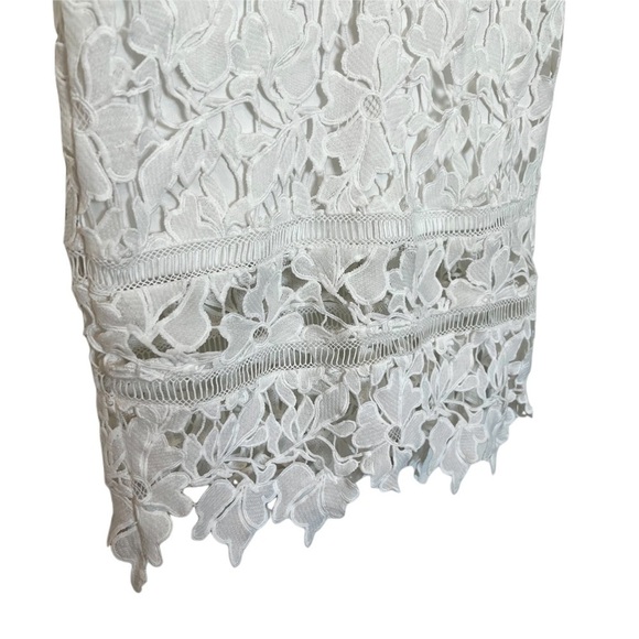 Astr White Lace Bodycon Dress Size Small Lined Back Zipper Fairy Cocktail Bridal - Picture 3 of 10